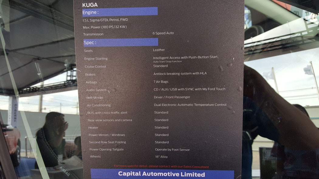 Ford Kuga Specifications.